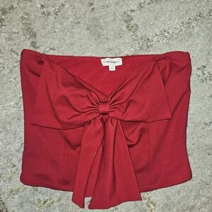 Red Bow Tube Top